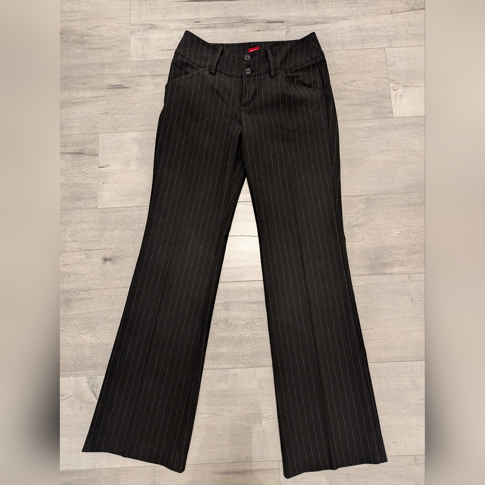 Esprit Dress Pants, Black w/ White Pin Strip, Size 2